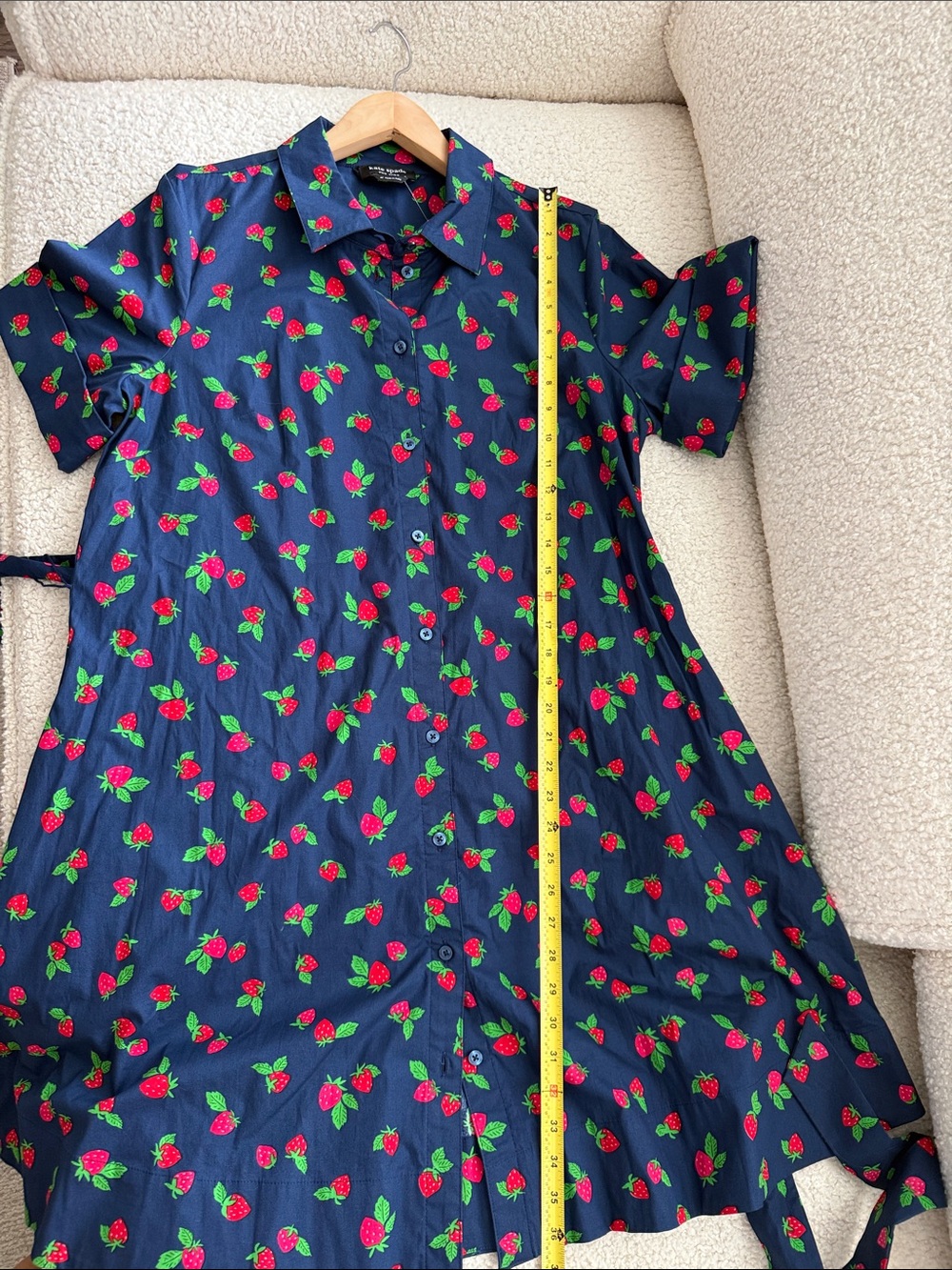 Kate Spade Tossed Strawberry Shirtdress Size XL NWT - Picture 12 of 13